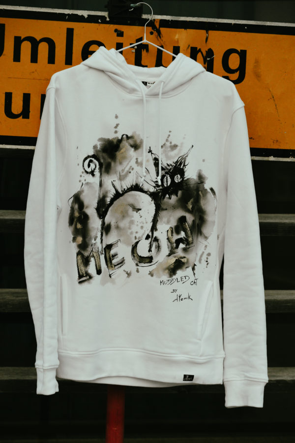 muddled cat "meow" hoody